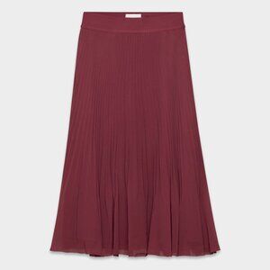 Aritzia Wilfred Twirl Pleated Skirt in Cordovan